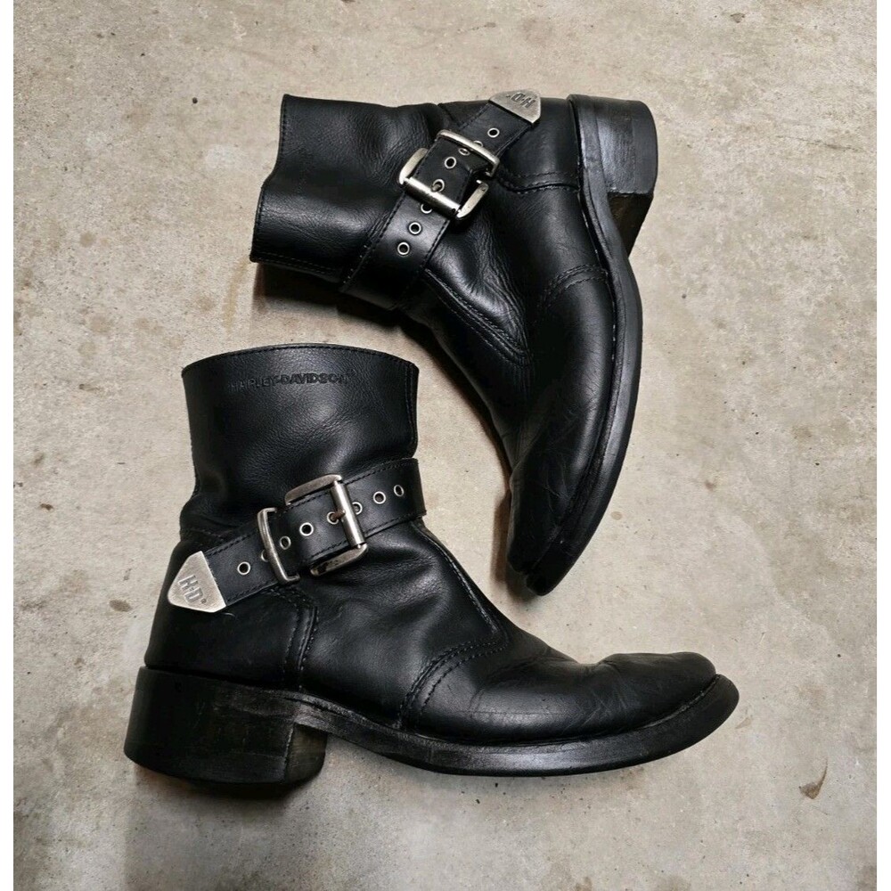HARLEY DAVIDSON 90s Womens Leather Ankle Biker Boots Motorcycle 84181 Size 10.5